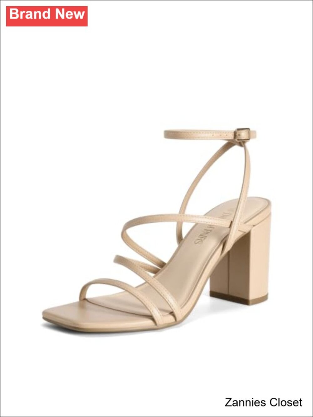 ✨ DREAM PAIRS Women's Chunky Heel Sandal Square Toe Strappy Dress Heels